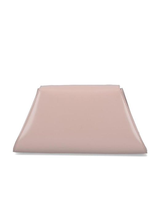 Prada Pink Logo-Buckle Leather Shoulder Bag
