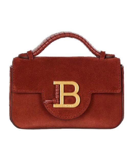 Balmain Red Suede B-Buzz 17 Mini Bag