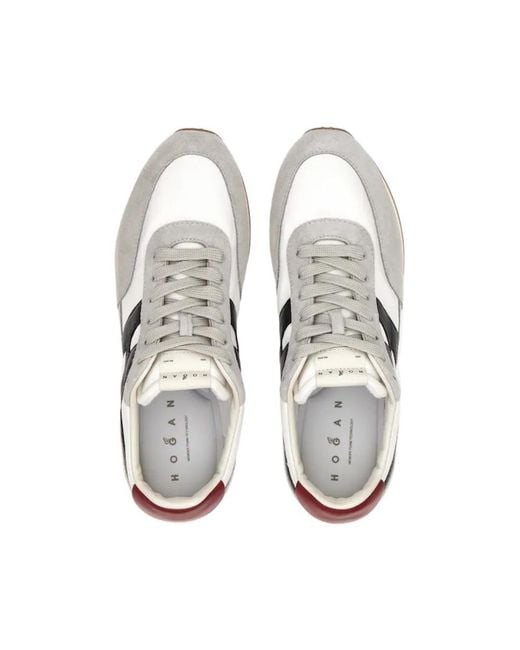 Hogan White Athletic Lace-Up Sneakers for men