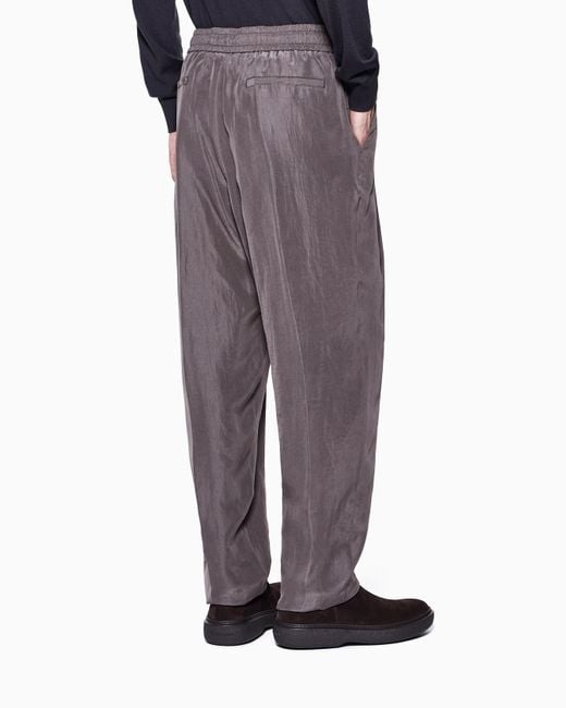 Giorgio Armani Gray Elastic Waist Casual Pants for men