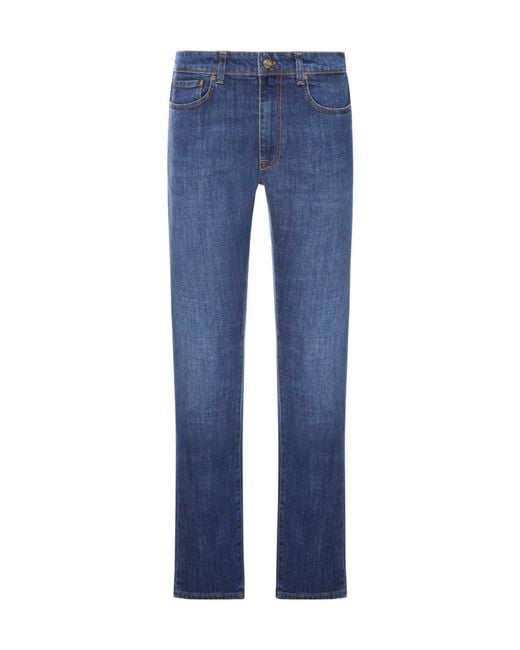 Incotex Blue Belt Loop Jeans for men