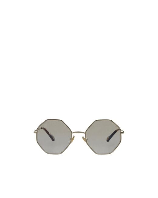 Chloé Metallic Geometric-Shaped Sunglasses