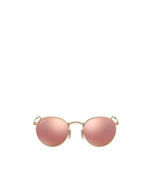 Ray-Ban Pink Round Frame Sunglasses for men