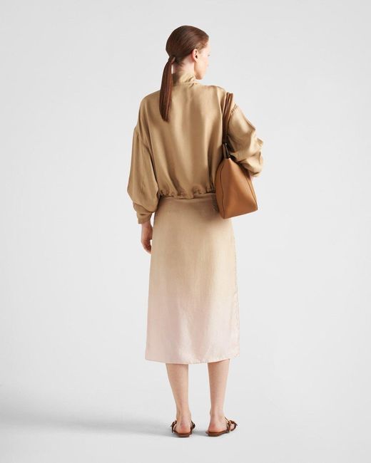 Prada Natural Tie-Dyed Midi Skirt
