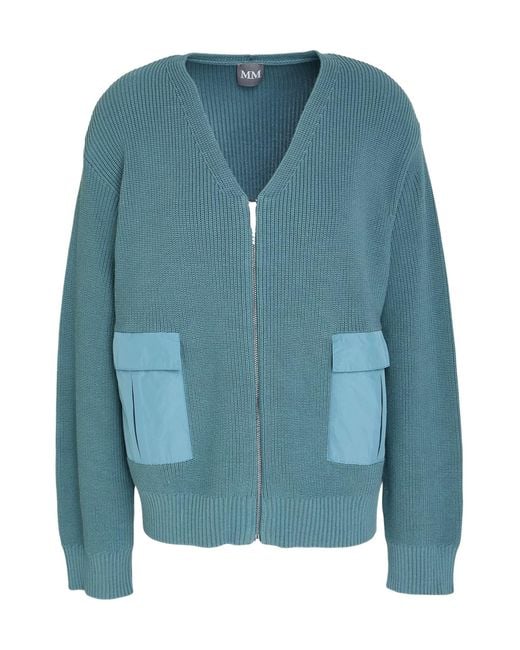 Max Mara Blue Solid Knit Cardigan