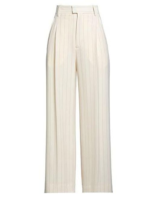 Isabel Marant White High-Waisted Striped Wide-Leg Pants
