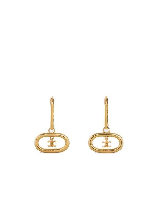 Céline Metallic Maillon Triomphe Mobile Earrings