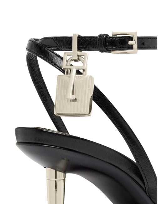 Tom Ford Metallic Padlock Pointy Sandals