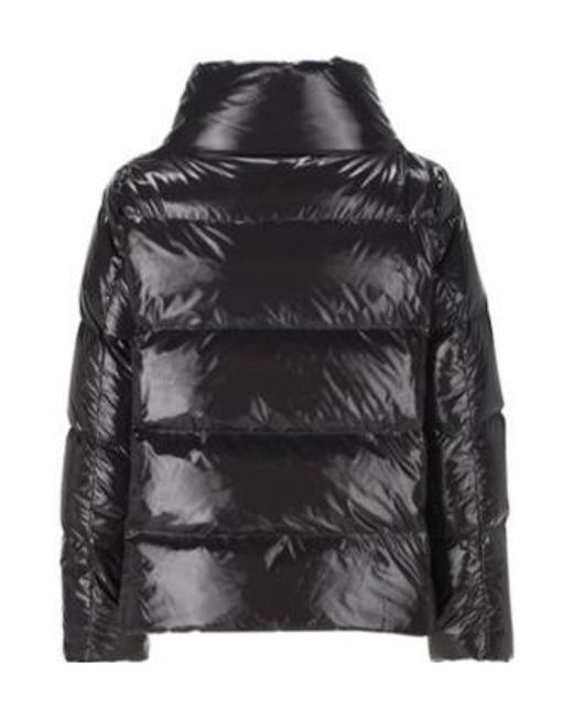 Herno Black Zipped Hooded Down Jacket