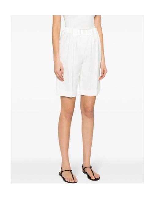 Brunello Cucinelli White Pleated Shorts