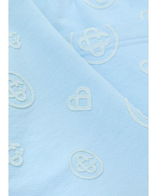 Casablanca Blue Logo-Monogrammed Cotton Shorts for men