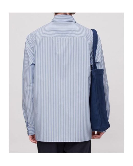 A.P.C. Blue Striped Long-Sleeved Shirt for men