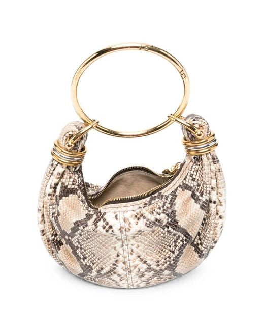 Chloé Multicolor Snakeskin-Effect Ring-Handle Clutch Bag