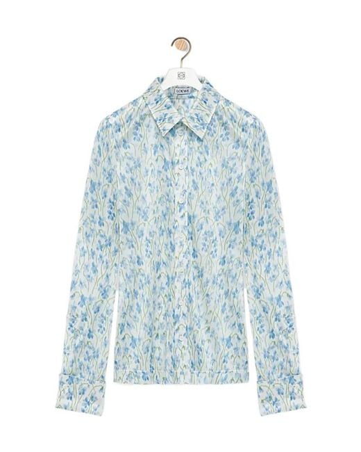 Loewe Blue Satin Jersey Shirt