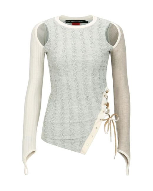 ANDERSSON BELL Blue Braids Cut-Out Top