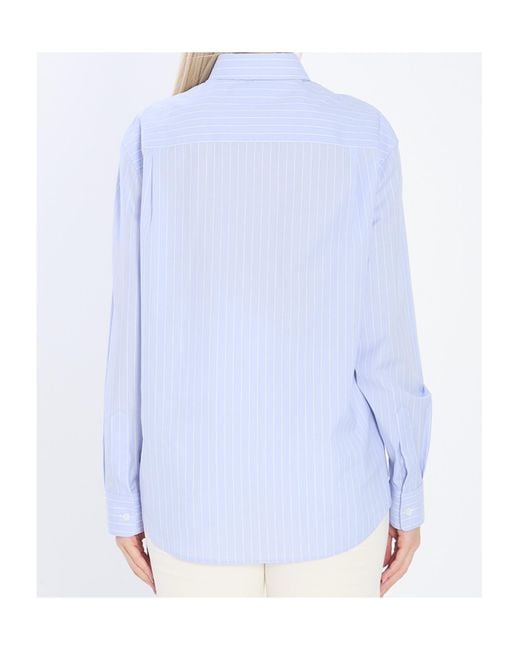 Céline Blue Triomphe Striped Shirt