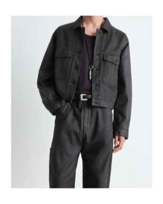 Lemaire Black Buttoned Trucker Jacket for men