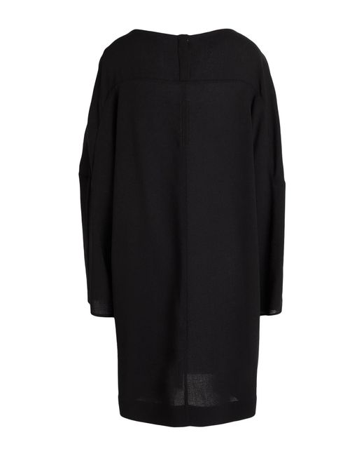 Rick Owens Black Solid Color Wool Dress