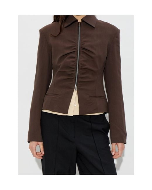 IRO Brown Long Sleeve Casual Jacket