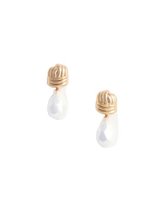 Self-Portrait Metallic Knot Embellished Earrings