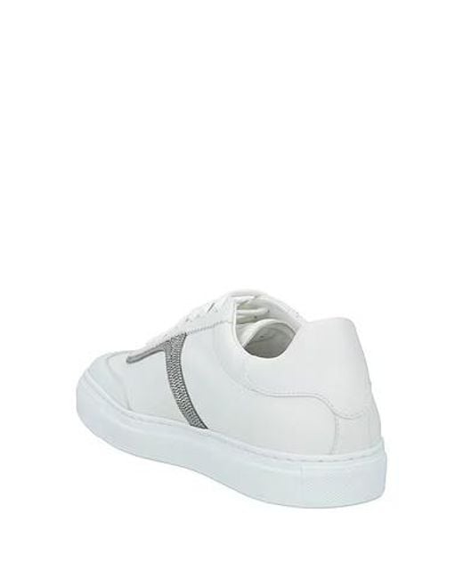 Brunello Cucinelli White Plain Colour Trainers
