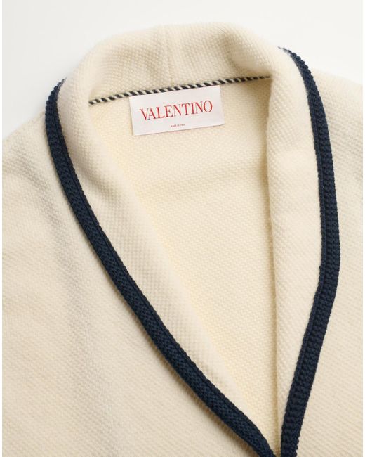 Valentino Natural Single-Breasted Straigth Hem Cardigan for men