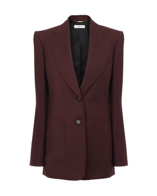 Chloé Purple Chloé Single-Breasted Blazer