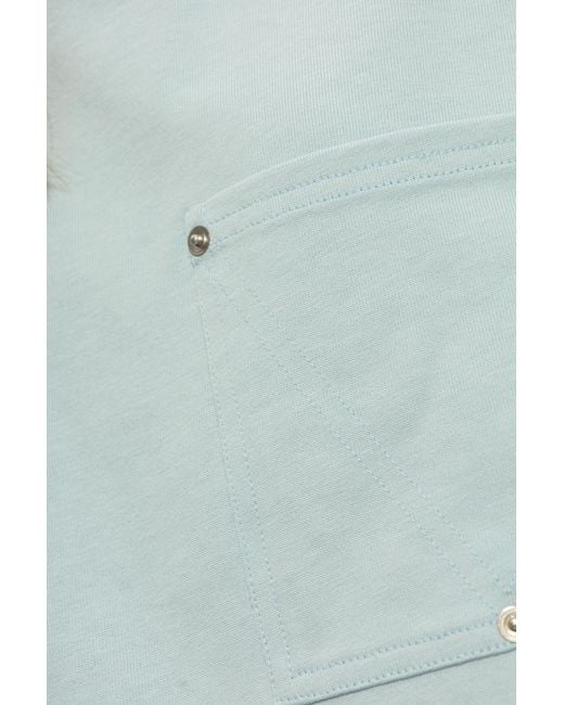 Bottega Veneta Blue Pocket Detailed Cropped T-Shirt