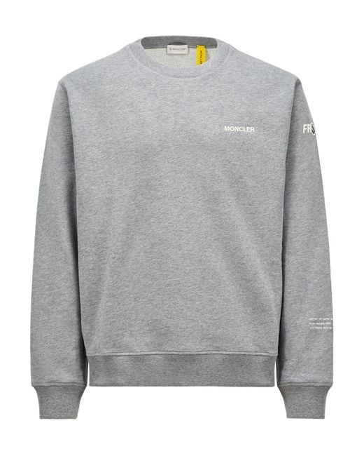 Moncler Gray X Frgmt Maxi Logo Cotton Sweatshirt for men