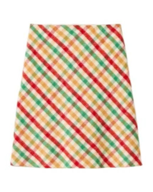 Miu Miu Multicolor Plaid Skirt
