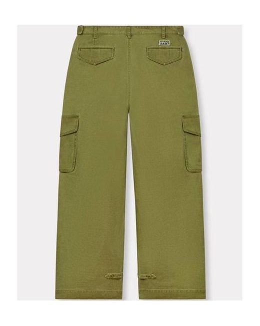KENZO Green Adjustable Cargo Pants for men