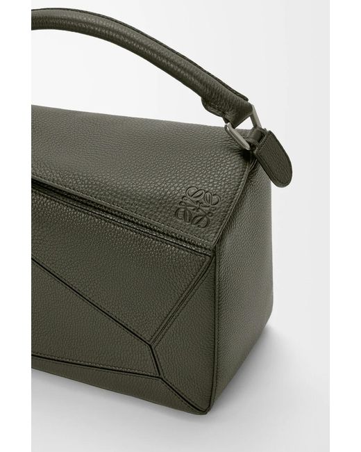 Loewe Green Large Puzzle Leather Shoulder Bag for men