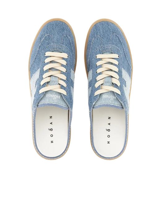 Hogan Blue Logo-Appliqué Sneakers