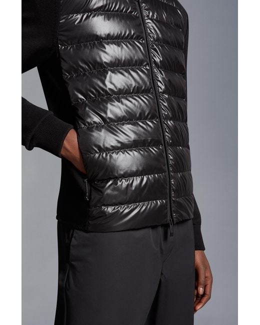 Moncler Black Zip-Up Padded Hoodie for men
