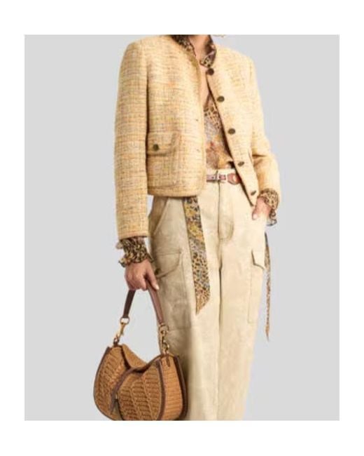 Etro Natural Crewneck Cropped Jacket