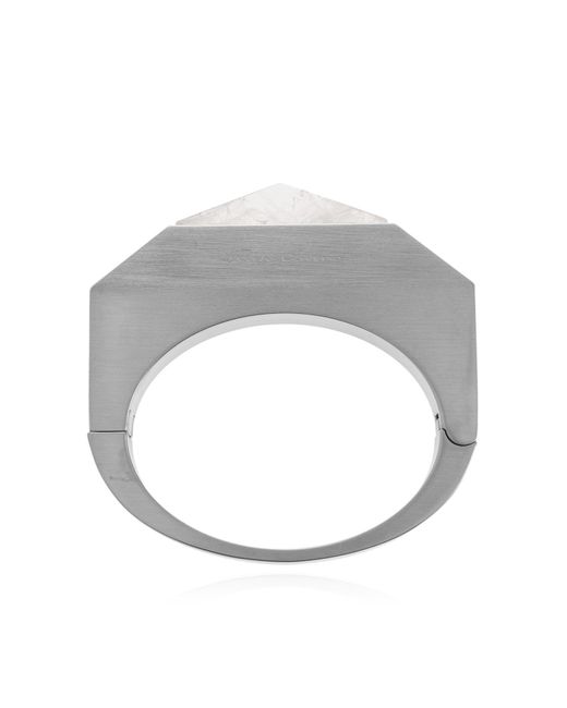 Rick Owens White Logo Engraved Bracelet
