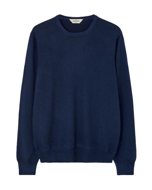 Gran Sasso Blue Long Sleeved Crewneck Jumper for men