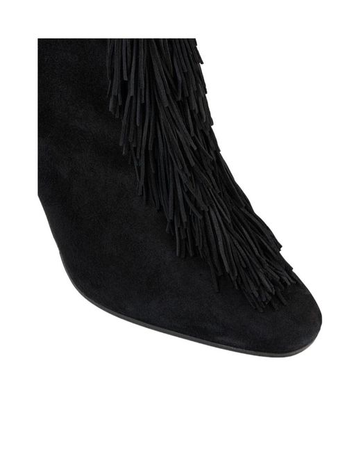 Aquazzura Black Gytane 85 Fringe Boots