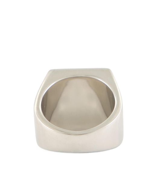 MM6 by Maison Margiela White Polished Numeric Ring for men