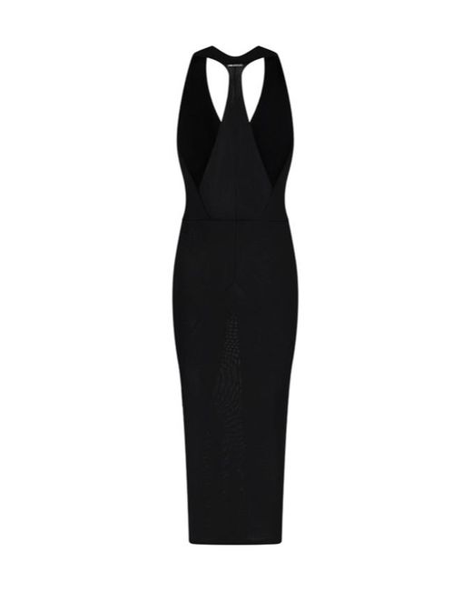 The Attico Black The Plunging V-Neck Long Dress
