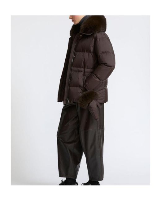 Yves Salomon Black Long-Sleeved Down Jacket