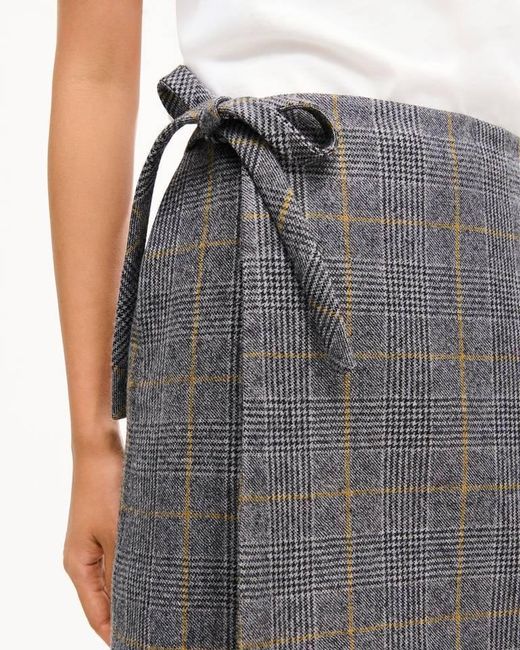 KENZO Gray Checks' Wrap Short Skirt