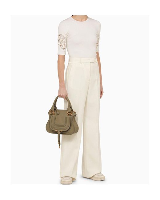 Chloé Brown Marcie Logo Shoulder Bag