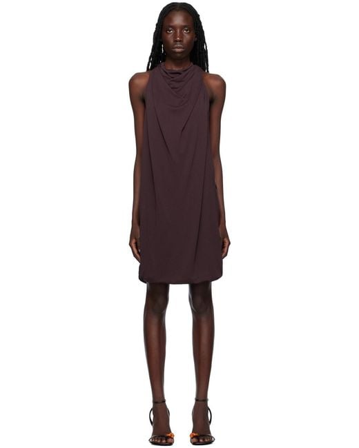 Lanvin Purple Logo Plaque Scarf Dress