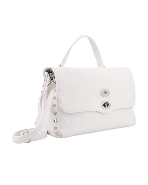 Zanellato White Postina Twist-Lock Medium Tote Bag