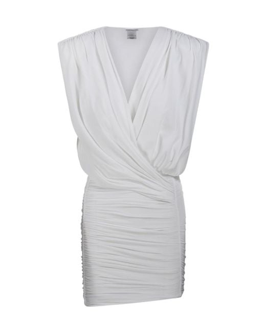 Amazuìn Gray Candice Draped Mini Dress