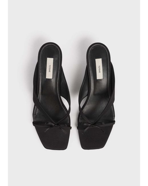 Totême  White Totême Bow-Detailed Slip-On Sandals
