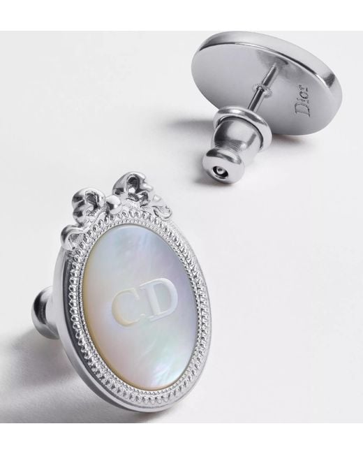 Dior Metallic Medaillon Earrings for men