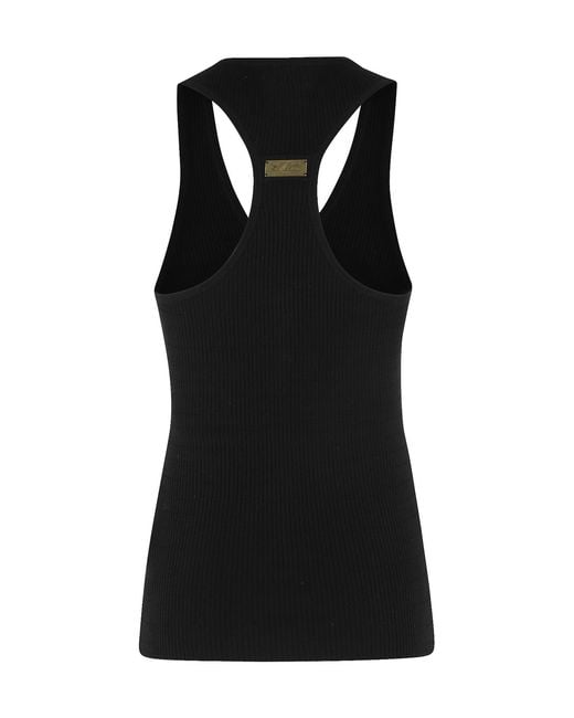 Elisabetta Franchi Black Micro-Braided Knit Top