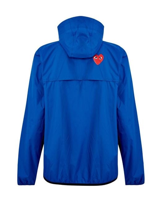 COMME DES GARÇONS PLAY Blue Logo Half-Zip Casual Jacket for men